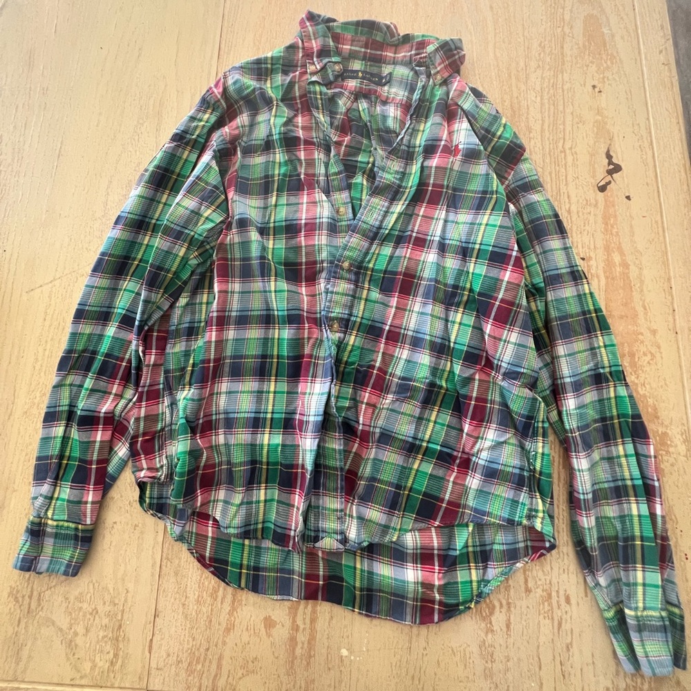 plaid button up